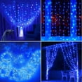 thumbnail image 4 of Morttic 9.9ft x 9.9ft 300 LED Fairy Curtain Lights, USB Plug in 8 Modes Fairy String Hanging Lights with Remote for Bedroom, Indoor, Outdoor, Weddings, Party, Decorations, Blue, 4 of 8