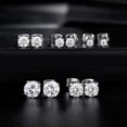 thumbnail image 6 of Leander Titanium Stud Earrings Set Hypoallergenic Cubic Zirconia Round Surgical Stainless Steel 4 Prong Stud Earring Jewelry for Women Men, 6 of 7
