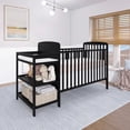 thumbnail image 3 of Dream On Me Anna 3-in-1 Convertible Crib with Changing Table Black, Changing Pad Included, Converts from Baby Crib to Toddler Bed, Day Bed and Kids Sofa, Three Adjustable Mattress Height Positions, 3 of 13
