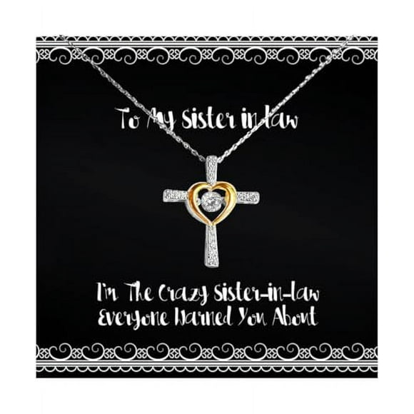 Cute Sister in law Gifts, I'm The Crazy Sister-in-law, Sister in law Cross Dancing Necklace From Sister, Gifts For Sister, Gift ideas, Unique Gift ideas, Best Gift ideas, Christmas Gift ideas,