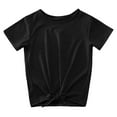 thumbnail image 2 of uikmnh Cute Tops Fashionable Girls Tie Front Knot T-Shirt Casual Loose Fit Crewneck Short Sleeve Summer Blouse Tee for Little Girls Size:8-9 Years, 2 of 8