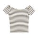 thumbnail image 2 of Camiseta básica a rayas Ralph Lauren para mujer color blanco roto grande, 2 of 2