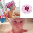 thumbnail image 4 of kurtrusly Polyester Soft And Comfortable Kids Satin Bonnet For Peaceful Sleep Made With Satin Satin Sleep Caps light blue 1Set, 4 of 6