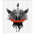 thumbnail image 3 of Ambesonne Rock Music Shower Curtain, Gothic Guitar Wings, 69"Wx84"L, Scarlet Black, 3 of 3