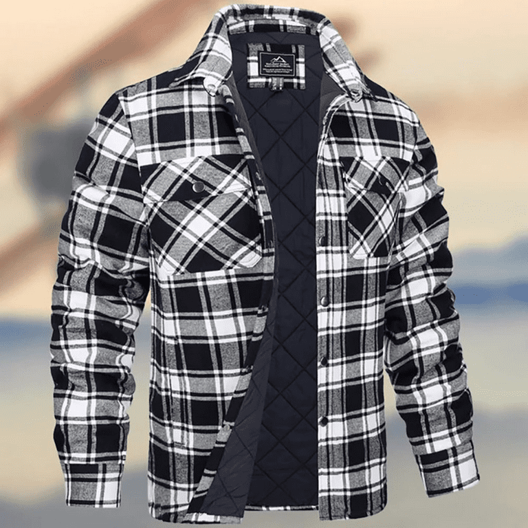 Mens big and tall quilted flannel jacket deals