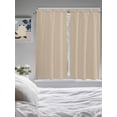 thumbnail image 3 of Bedroom Curtains 63 Inches length, Pure Light Khaki Window Treatment Curtain Drapes, Simple Solid Color Rod Pocket Curtain Panels for Living Room Kitchen, 42"x63", 2 Panels, 3 of 7
