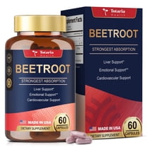 Totaria Beet Root Capsules - Natural Energy & Endurance Support for Liver, Mood & Heart, Non-GMO, Vegan, 60 Capsules