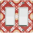 thumbnail image 1 of Metal Light Switch Plate Cover Mandala Red Orange Floral Pattern Damask MDL109, 1 of 22