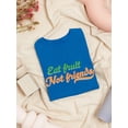 thumbnail image 3 of Eat Fruit Not Friends Graphic Quote Women T-Shirt, Female x-Large, 3 of 4