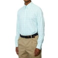 thumbnail image 3 of Lands' End Mens Regular-Fit Green Plaid Dress Shirt, 3 of 3