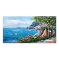 thumbnail image 3 of Mintura Obra de arte hecha a mano de gran tamaño Pintura al óleo pintada a mano sobre lienzo La hermosa ciudad costera Arte de pared moderno para decoración del hogar, 3 of 5