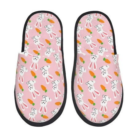 

Tideii Rabbit And Carrot for Home Indoor Cotton Slippers Autumn and Winter EVA Plush Slippers Household Supplies Unisex-Large