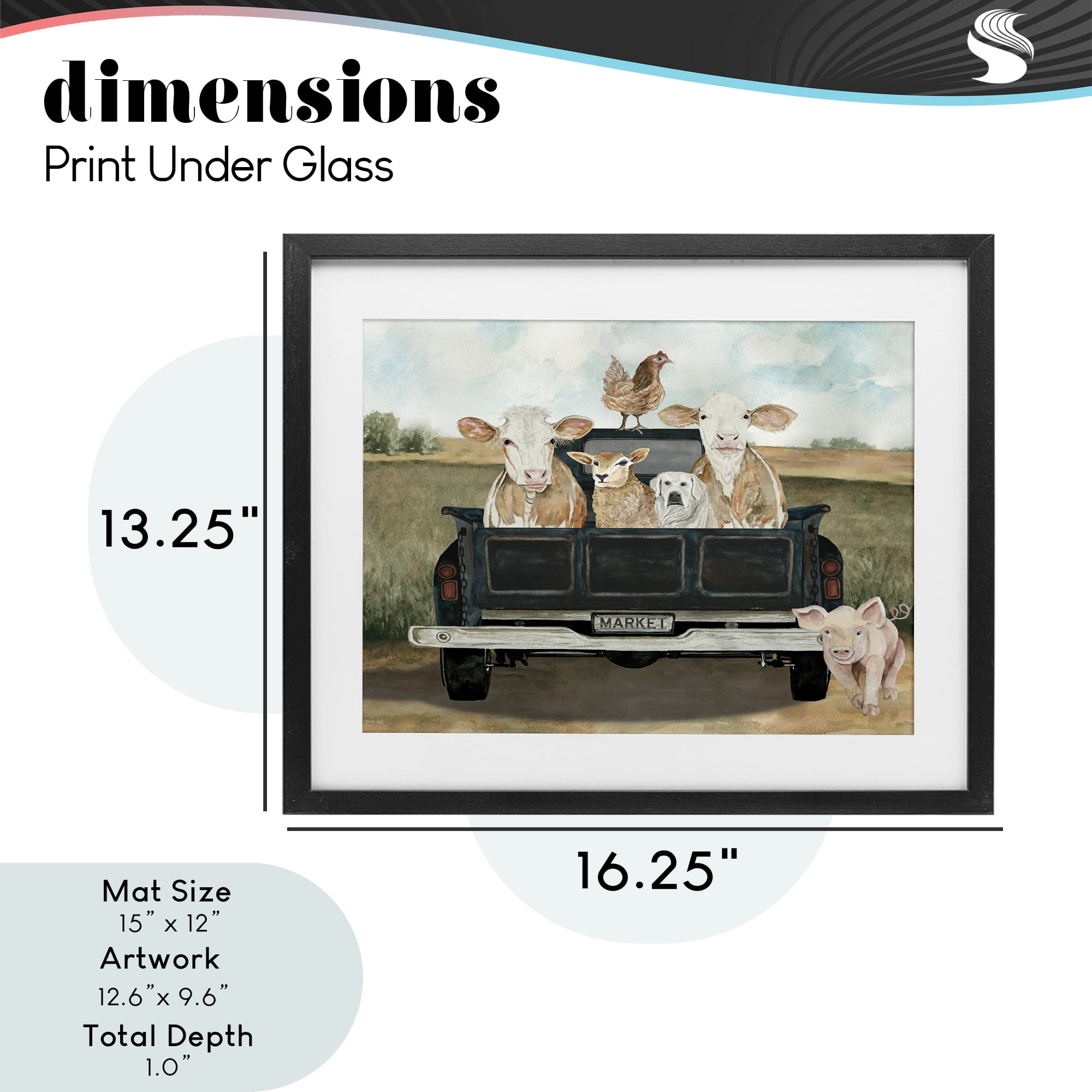 Stupell Industries Ready For A Farm Ride Black Framed Print Under Glass, design by Cindy Jacobs