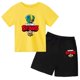 thumbnail image 3 of Conjunto de 2 camisetas y pantalones de manga corta con cuello redondo y estrellas para niños de 3 a 13 años, ropa para niños y niñas, 3 of 5