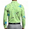 thumbnail image 4 of CCRFTGI Mens Golf Shirt Quick Dry Athletic Polo Shirts Moisture Wicking Performance Print Short Sleeve Green XL, 4 of 4