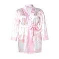 thumbnail image 4 of Women Silk Satin Robe Bathrobe Gown Kimono Sleepwear Pjs Lingerie, 4 of 6