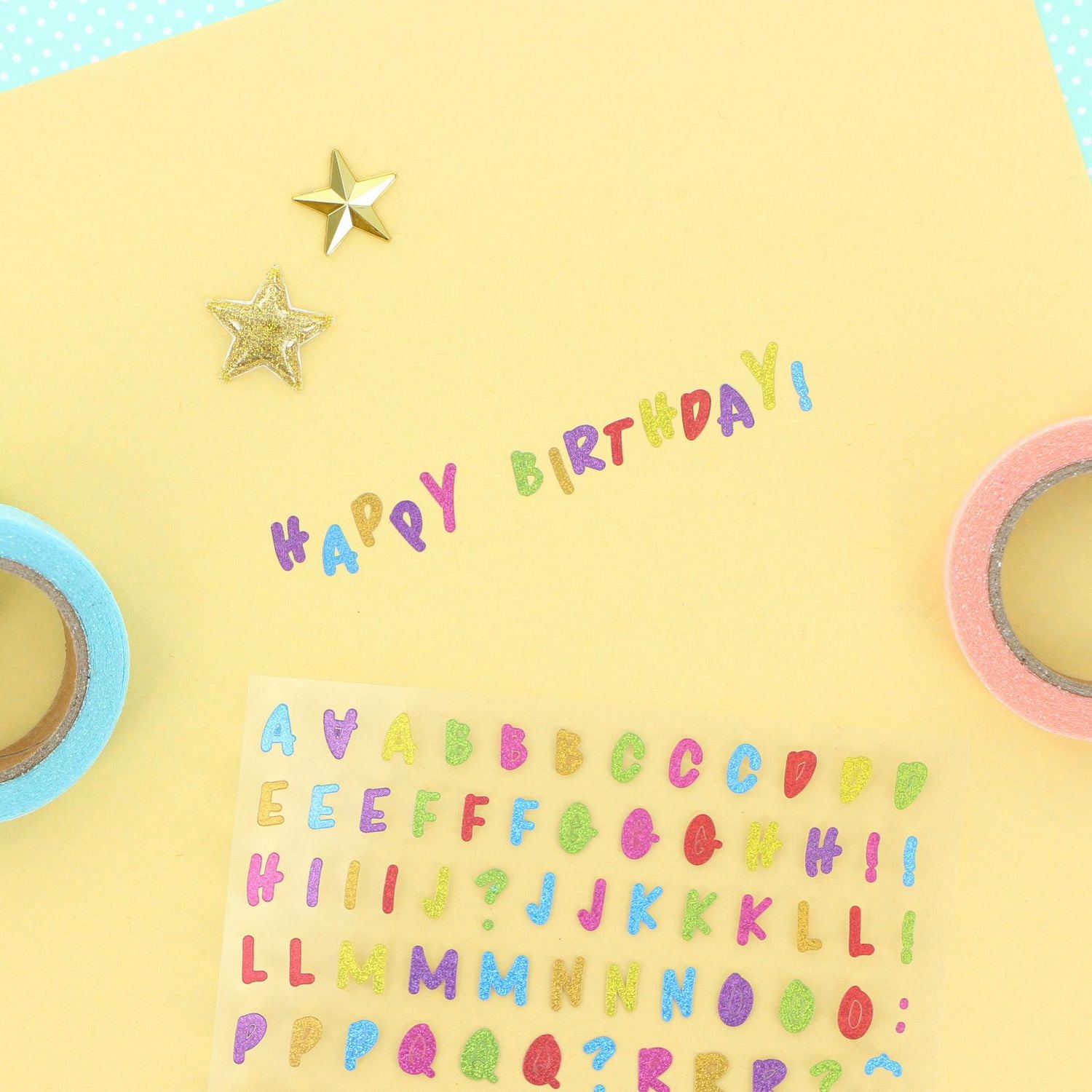 CRAFTY & CO. autocollants d'alphabet, paillettes, décoratifs, 518 pièces, bricolage, artisanat ALPHA STKR 518PC COL