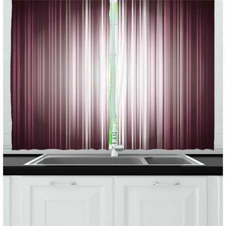 - Purple Curtains 2 Panels Set, Futuristic Digital Style Artistic Stripes and Rays in Unusual Abstraction, Window Drapes for Living Room Bedroom, 55W X 39L Inches, Plum Mauve Silver, by Ambesonne
