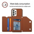 thumbnail image 4 of Allytech Galaxy A53 5G Case with Wallet, PU Lether Magnetic Clasp Cards Slots Kickstand Shockproof Protective Back Flip Case Wallet Cover for Samsung Galaxy A53 5G - Brown, 4 of 8