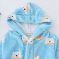 thumbnail image 4 of Boys Girls Kids Thick Coral Fleece Bathrobe,Warm Cozy Hooded Robe with Adjustable Belt,Cute Print,for Boys Girls Toddlers 18-24 Months 2-12T for Cold Weather Kids Pajamas,Dark Blue,Size 10-12T, 4 of 6