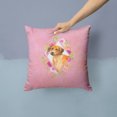 thumbnail image 2 of Carolines Treasures CK4175PW1414 14 x 3 x 14 in. Rhodesian Ridgeback Pink Flowers Fabric Decorative Pillow, 2 of 4