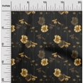 thumbnail image 2 of oneOone Georgette Viscose Yellow Fabric Floral Retro Sewing Material Print Fabric By The Yard 42 Inch Wide, 2 of 5