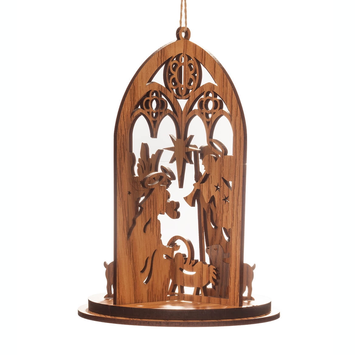 Wood Nativity Scene Ornament