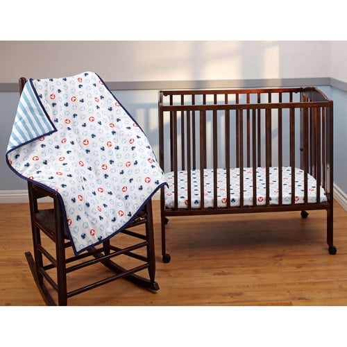 portable mini crib bedding set