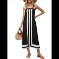 thumbnail image 2 of Vestido Bohemio Floral para Mujer, Vestido Informal de Verano con Bloques de Color. Negro L, 2 of 8