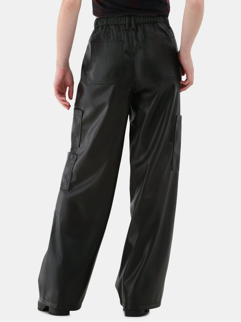 No Boundaries Women's Wide Leg Cargo Pants, 31.5'' Inseam, Relaxed