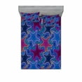 thumbnail image 2 of Psychedelic Bedding Set with Sheet & Covers, Dotted Starfish and Pebbles Maritime Theme Aquatic Animal Pattern Print, Printed Bedroom Decor 2 Shams, 4 Sizes, Turquoise Pink, by Ambesonne, 2 of 3