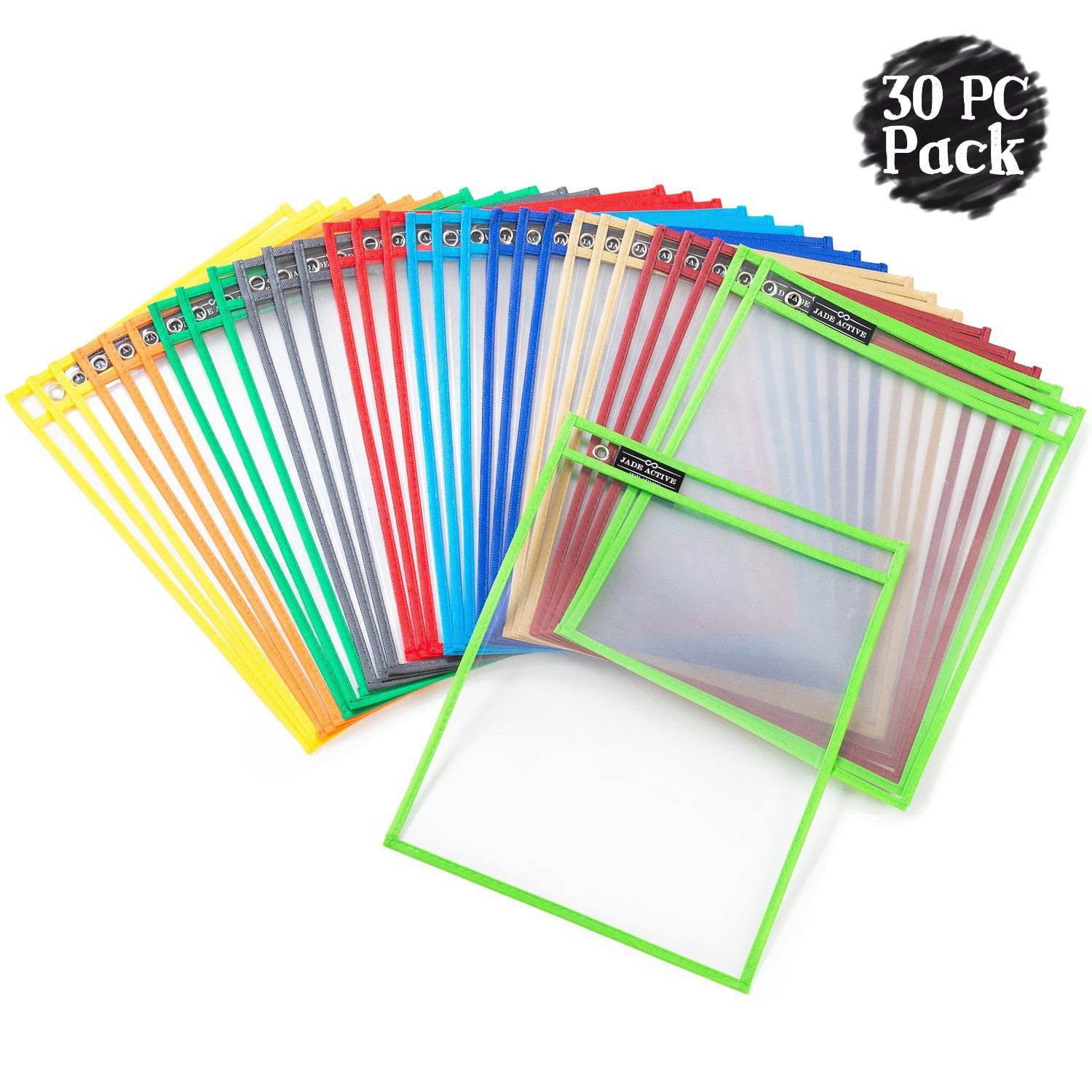 24 Pack Dry Erase Pockets Sleeves Sheet Protector 10.25”x14” W/ Marker Pens 