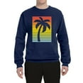 thumbnail image 2 of Tropical Palm Tree Silhouette | Mens Pop Culture Crewneck Graphic Sweatshirt, Navy, 3XL, 2 of 4