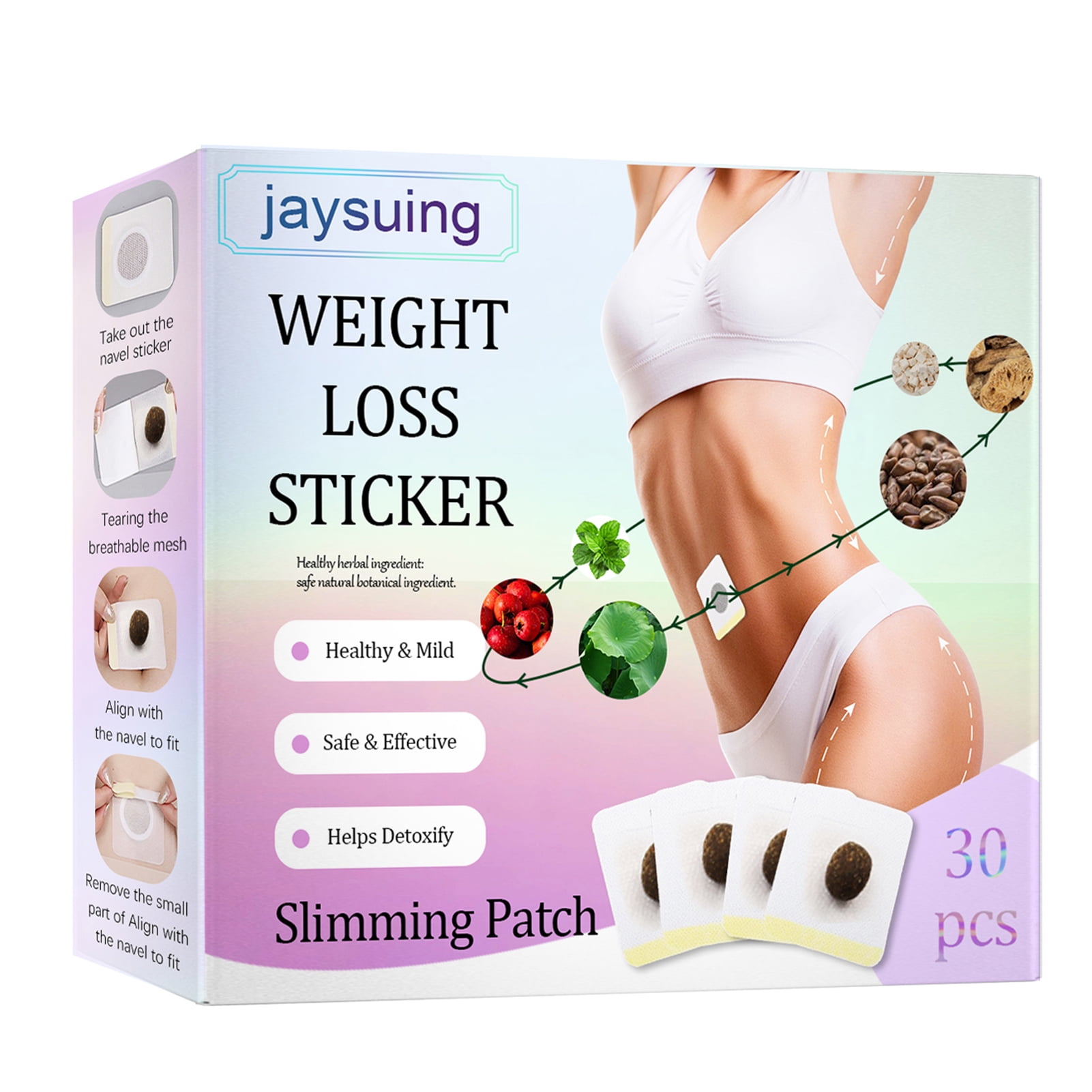 Jaysuing 30Pcs Slim Patch Lose Weight Plaster SlimmingSticker Burning Fat  Lazy Paste 