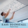 thumbnail image 6 of Farmhouse Flower Fluorescent Light Covers, Botanical Vintage Light Blue Leaf Magnetic Light Covers for Ceiling Lights, Fluorescent Ceiling Shade Filters for Classroom Bedroom Office 4x2Ft x 2PCS, 6 of 8