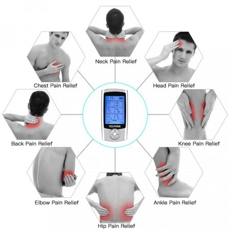 HERCHR Massager, ​Electronic Pulse Massage Therapy Pain Management - 16 Modes 8 Pads - Pain Relief Therapy for Tennis Elbow, Arthritis, Bursitis, Tendonitis, Plantar Fasciistis, Sciatica, Back