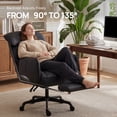 thumbnail image 5 of GOOSEA Office Chair with Swivel-Out Armrests, Criss Cross Chair with Pocket Spring Seat Cushion and Backrest, Executive Desk Chair with Ergonomic Headrest and Footrest, Black, 5 of 7