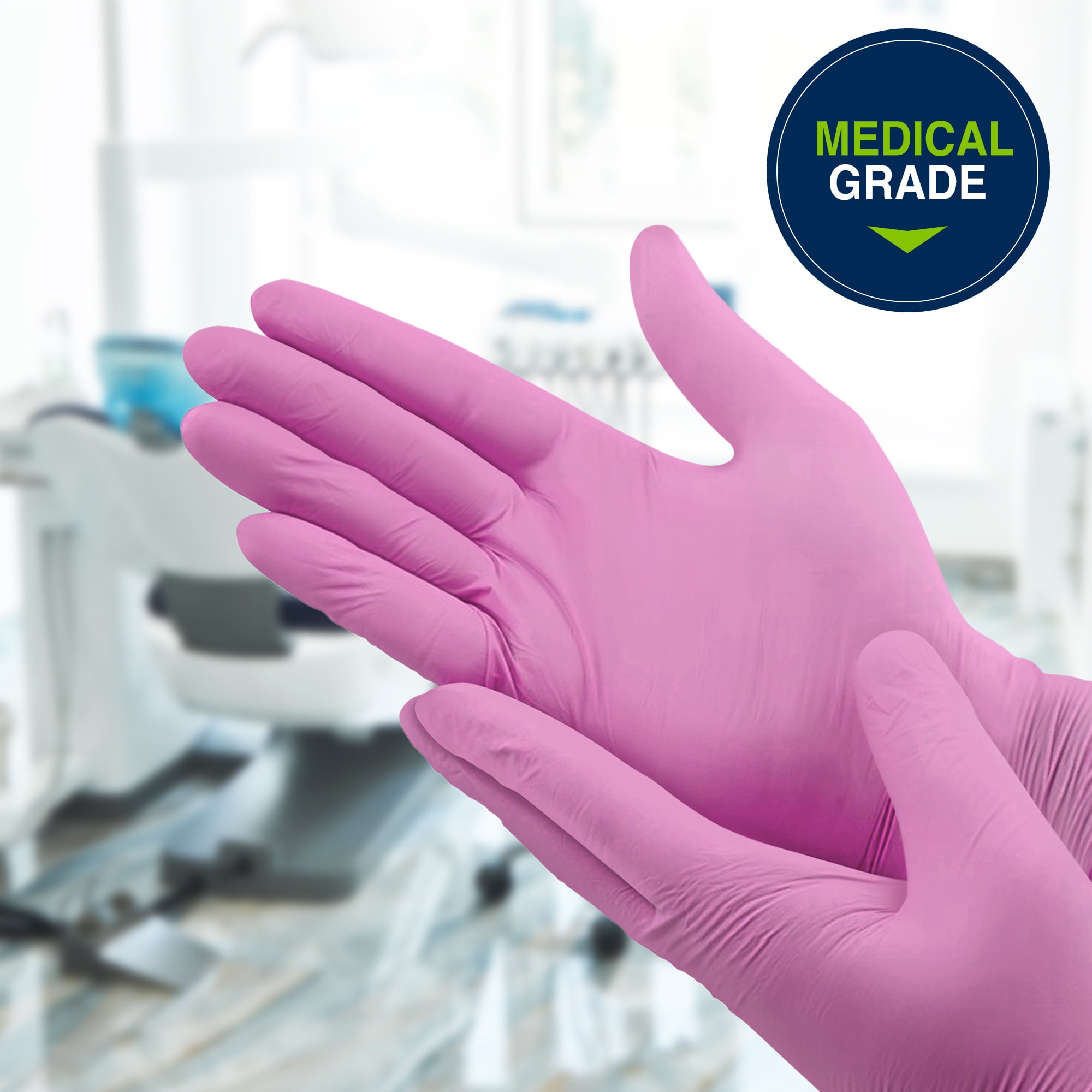 HALYARD PINK UNDERGUARD Nitrile Exam Gloves, Powder-Free, 4.7 mil, Extended 12 Inches Cuff, Pink, Small, 47453 (Box of 100)
