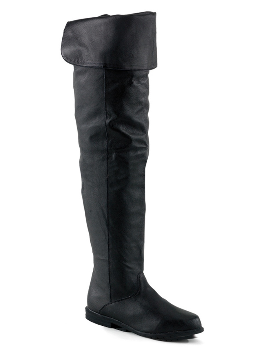 thigh high black boots no heel