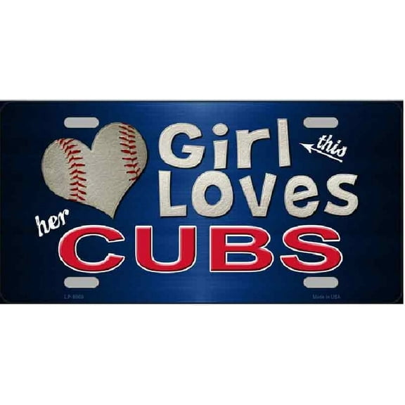This Girl Loves Her Cubs Novelty License Plate