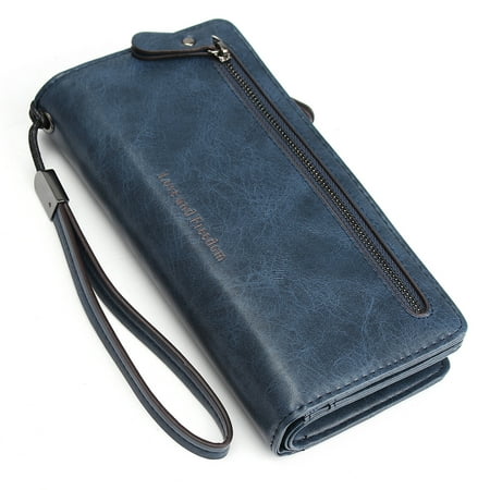 PU Leather Long Wallet Clutch Handbag Zipper Organizer Wristlets Card Cellphone Holder Purse for Women Lady Girls (Nerdwallet Best Cell Phone)