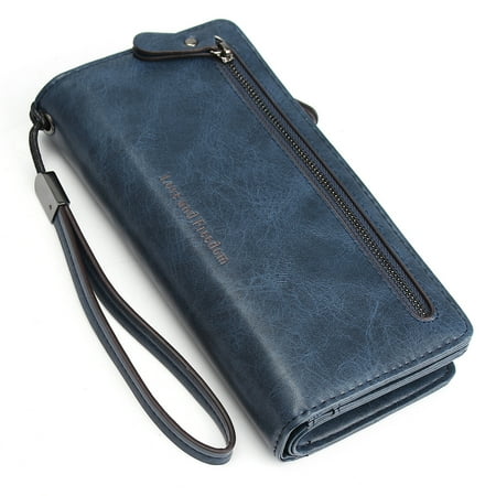 Card Holder Wristlet Coach PU Leather Long Wallet Clutch Handbag Zipper Organizer Wristlets Card Cellphone Holder Purse for Women Lady Girls 7.9inch ()