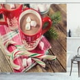 thumbnail image 1 of Ambesonne Christmas Shower Curtain, Hot Chocolate in Mugs, 69"Wx75"L, Multicolor, 1 of 3