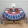 thumbnail image 3 of Colorful Rainbow Tie Dye Spiral Pattern Square Tablecloth,Waterproof Square Table Cover,Wipeable Spillproof Washable Table Cover for Home Kitchen Party Decor 42"X42"(107x107cm), 3 of 6