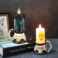 thumbnail image 2 of Opvise Halloween Pumpkin Skull Castle LED Candle Battery Operated Portable Glowing Warm Lighting Mini Festival Props C, 2 of 8