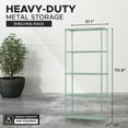 thumbnail image 3 of Design Ideas MeshWorks 5 Tier Steel Storage Shelving Unit Bookshelf, Green, 3 of 12