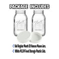 thumbnail image 3 of Regular Mouth 32 oz Mason Jars - (2 Pack) - Ball Regular Mouth 32-Ounces Quart Mason Jars with White M.E.M Food Storage Plastic Lids, Lids are Super Tight & LEAK PROOF, 3 of 4