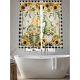 thumbnail image 5 of Sunflower Gnomes Sheer Curtains 72 Inch Length 2 Panels for Living Room, Spring Farmhouse Vintage Daisy Floral Leaf Voile Kitchen Curtain Set, Luxury Privacy Drapes Window Treatment for Bedroom, 5 of 7