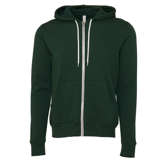 Canvas Zip-up Polycotton Fleece Hooded Sweatshirt / Hoodie