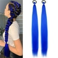 thumbnail image 3 of FSTDelivery 1 Pcs Braiding Hair Pre Stretched for Women Kids Girls, 26 inch Prestretched Braiding Hair Hypoallergenic Non Toxic Braid Twist Synthetic Knotless, Short Hair Extensions for Braids, Blue, 3 of 4